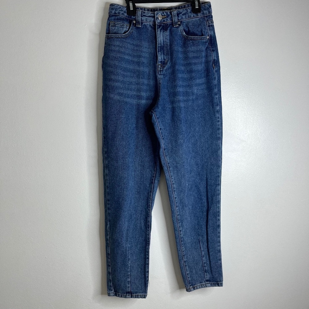 Simple Society Women's High Rise Straight Leg Blue Jeans Size 5/27 Medium Wash